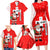 Switzerland Christmas Family Matching Long Sleeve Bodycon Dress and Hawaiian Shirt with Santa Sleigh Silhouette and Red Holiday Icon - Wonder Print Shop