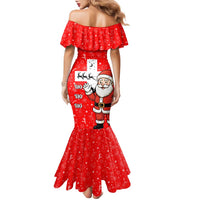 Switzerland Christmas Family Matching Mermaid Dress and Hawaiian Shirt with Santa Sleigh Silhouette and Red Holiday Icon - Wonder Print Shop