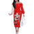 Switzerland Christmas Family Matching Off The Shoulder Long Sleeve Dress and Hawaiian Shirt with Santa Sleigh Silhouette and Red Holiday Icon - Wonder Print Shop