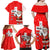 Switzerland Christmas Family Matching Off Shoulder Maxi Dress and Hawaiian Shirt with Santa Sleigh Silhouette and Red Holiday Icon - Wonder Print Shop