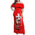 Switzerland Christmas Family Matching Off Shoulder Maxi Dress and Hawaiian Shirt with Santa Sleigh Silhouette and Red Holiday Icon - Wonder Print Shop