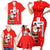 Switzerland Christmas Family Matching Short Sleeve Bodycon Dress and Hawaiian Shirt with Santa Sleigh Silhouette and Red Holiday Icon - Wonder Print Shop
