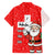 Switzerland Christmas Family Matching Short Sleeve Bodycon Dress and Hawaiian Shirt with Santa Sleigh Silhouette and Red Holiday Icon - Wonder Print Shop