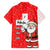 Switzerland Christmas Family Matching Summer Maxi Dress and Hawaiian Shirt with Santa Sleigh Silhouette and Red Holiday Icon - Wonder Print Shop