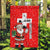 Switzerland Christmas Garden Flag with Santa Sleigh Silhouette and Red Holiday Icon - Wonder Print Shop