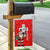 Switzerland Christmas Garden Flag with Santa Sleigh Silhouette and Red Holiday Icon - Wonder Print Shop