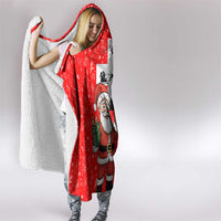 Switzerland Christmas Hooded Blanket with Santa Sleigh Silhouette and Red Holiday Icon - Wonder Print Shop