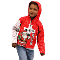 Switzerland Christmas Kid Hoodie with Santa Sleigh Silhouette and Red Holiday Icon - Wonder Print Shop