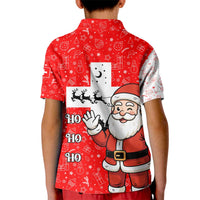 Switzerland Christmas Kid Polo Shirt with Santa Sleigh Silhouette and Red Holiday Icon - Wonder Print Shop