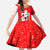 Switzerland Christmas Kid Short Sleeve Dress with Santa Sleigh Silhouette and Red Holiday Icon - Wonder Print Shop