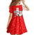 Switzerland Christmas Kid Short Sleeve Dress with Santa Sleigh Silhouette and Red Holiday Icon - Wonder Print Shop