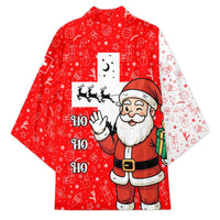 Switzerland Christmas Kimono with Santa Sleigh Silhouette and Red Holiday Icon - Wonder Print Shop