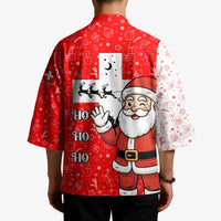 Switzerland Christmas Kimono with Santa Sleigh Silhouette and Red Holiday Icon - Wonder Print Shop