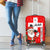 Switzerland Christmas Luggage Cover with Santa Sleigh Silhouette and Red Holiday Icon - Wonder Print Shop