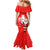 Switzerland Christmas Mermaid Dress with Santa Sleigh Silhouette and Red Holiday Icon - Wonder Print Shop