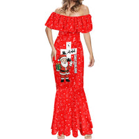 Switzerland Christmas Mermaid Dress with Santa Sleigh Silhouette and Red Holiday Icon - Wonder Print Shop