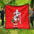 Switzerland Christmas Quilt with Santa Sleigh Silhouette and Red Holiday Icon - Wonder Print Shop