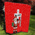 Switzerland Christmas Quilt with Santa Sleigh Silhouette and Red Holiday Icon - Wonder Print Shop