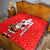 Switzerland Christmas Quilt with Santa Sleigh Silhouette and Red Holiday Icon - Wonder Print Shop