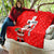 Switzerland Christmas Quilt with Santa Sleigh Silhouette and Red Holiday Icon - Wonder Print Shop