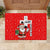 Switzerland Christmas Rubber Doormat with Santa Sleigh Silhouette and Red Holiday Icon - Wonder Print Shop