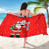Switzerland Christmas Sarong with Santa Sleigh Silhouette and Red Holiday Icon - Wonder Print Shop