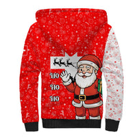 Switzerland Christmas Sherpa Hoodie with Santa Sleigh Silhouette and Red Holiday Icon - Wonder Print Shop