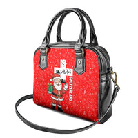 Switzerland Christmas Shoulder Handbag with Santa Sleigh Silhouette and Red Holiday Icon - Wonder Print Shop
