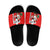 Switzerland Christmas Slide Sandals with Santa Sleigh Silhouette and Red Holiday Icon - Wonder Print Shop