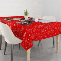 Switzerland Christmas Tablecloth with Santa Sleigh Silhouette and Red Holiday Icon - Wonder Print Shop