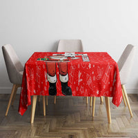 Switzerland Christmas Tablecloth with Santa Sleigh Silhouette and Red Holiday Icon - Wonder Print Shop