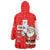 Switzerland Christmas Wearable Blanket Hoodie with Santa Sleigh Silhouette and Red Holiday Icon - Wonder Print Shop