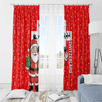 Switzerland Christmas Window Curtain with Santa Sleigh Silhouette and Red Holiday Icon - Wonder Print Shop