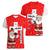 Switzerland Christmas Women V-Neck T-Shirt with Santa Sleigh Silhouette and Red Holiday Icon - Wonder Print Shop