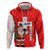 Switzerland Christmas Zip Hoodie with Santa Sleigh Silhouette and Red Holiday Icon - Wonder Print Shop