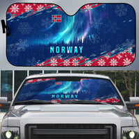 Norway Christmas Auto Sun Shade with Northern Lights Snowflake Pattern and Nordic Forest - Wonder Print Shop