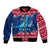 Norway Christmas Bomber Jacket with Northern Lights Snowflake Pattern and Nordic Forest - Wonder Print Shop