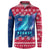 Norway Christmas Button Sweatshirt with Northern Lights Snowflake Pattern and Nordic Forest - Wonder Print Shop