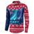 Norway Christmas Button Sweatshirt with Northern Lights Snowflake Pattern and Nordic Forest - Wonder Print Shop