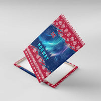 Norway Christmas Canvas Wall Art with Northern Lights Snowflake Pattern and Nordic Forest - Wonder Print Shop