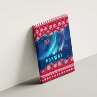 Norway Christmas Canvas Wall Art with Northern Lights Snowflake Pattern and Nordic Forest - Wonder Print Shop