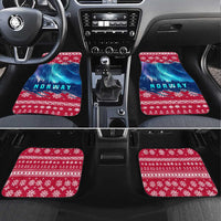 Norway Christmas Car Mats with Northern Lights Snowflake Pattern and Nordic Forest - Wonder Print Shop