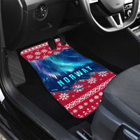 Norway Christmas Car Mats with Northern Lights Snowflake Pattern and Nordic Forest - Wonder Print Shop