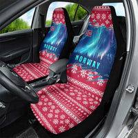 Norway Christmas Car Seat Cover with Northern Lights Snowflake Pattern and Nordic Forest - Wonder Print Shop