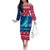 Norway Christmas Family Matching Off The Shoulder Long Sleeve Dress and Hawaiian Shirt with Northern Lights Snowflake Pattern and Nordic Forest - Wonder Print Shop