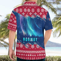Norway Christmas Hawaiian Shirt with Northern Lights Snowflake Pattern and Nordic Forest - Wonder Print Shop