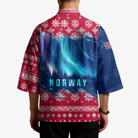 Norway Christmas Kimono with Northern Lights Snowflake Pattern and Nordic Forest - Wonder Print Shop