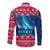 Norway Christmas Long Sleeve Button Shirt with Northern Lights Snowflake Pattern and Nordic Forest - Wonder Print Shop