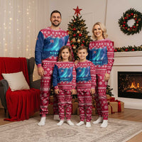 Norway Christmas Pajama Set with Northern Lights Snowflake Pattern and Nordic Forest - Wonder Print Shop