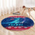 Norway Christmas Round Carpet with Northern Lights Snowflake Pattern and Nordic Forest - Wonder Print Shop
